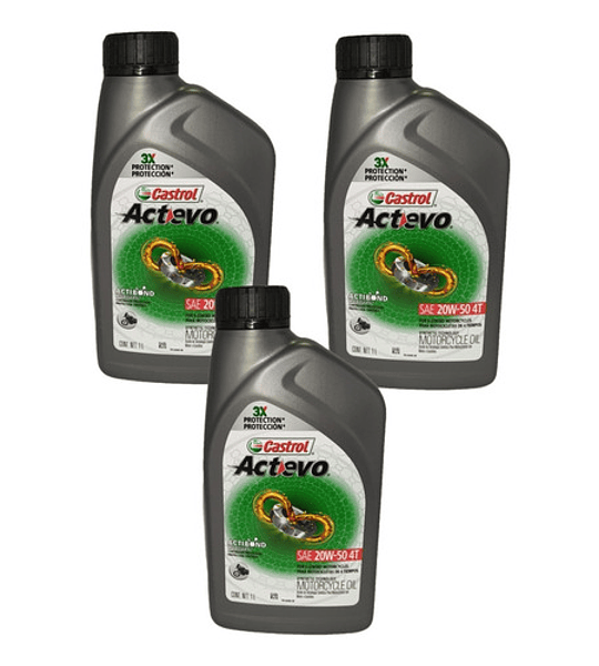 Aceite Castrol 20w50 Actevo Part  Semi-sintético  3 Bidones