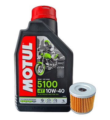 Aceite Motul 10w40 Semi Sintético + Filtro Euromot Gxt 200