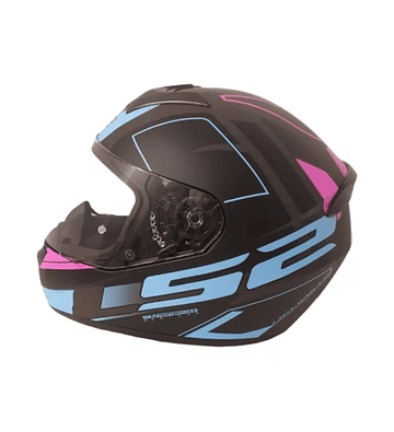 Casco Ls2 Ff352 Zen/ Negro Mate Y Fucsia