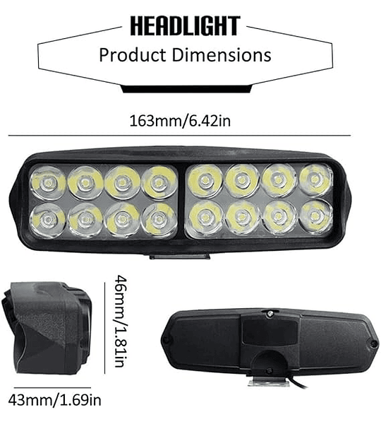 Neblineros de Moto 12V 16 LED Frontal 