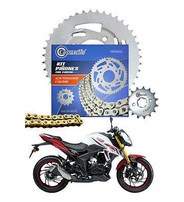 Kit Transmisión Arrastre Hj Dr 160 Alta Resistencia Dorado