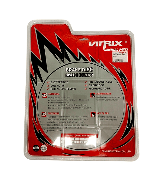 DISCO FRENO TRASERO FZ-250 (VITRIX)