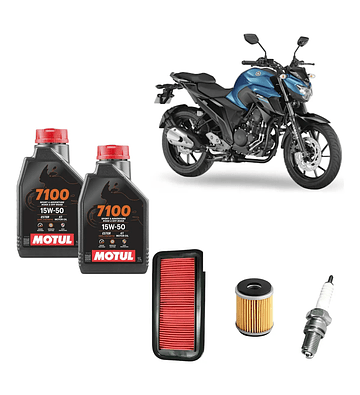 Kit Mantención Sintético 10w50 Motul Fz25 + Filtros + Bujia