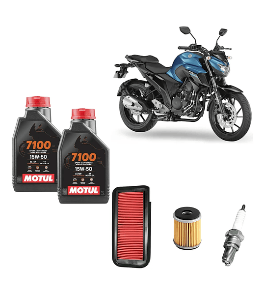 Kit Mantención Sintético 10w50 Motul Fz25 + Filtros + Bujia