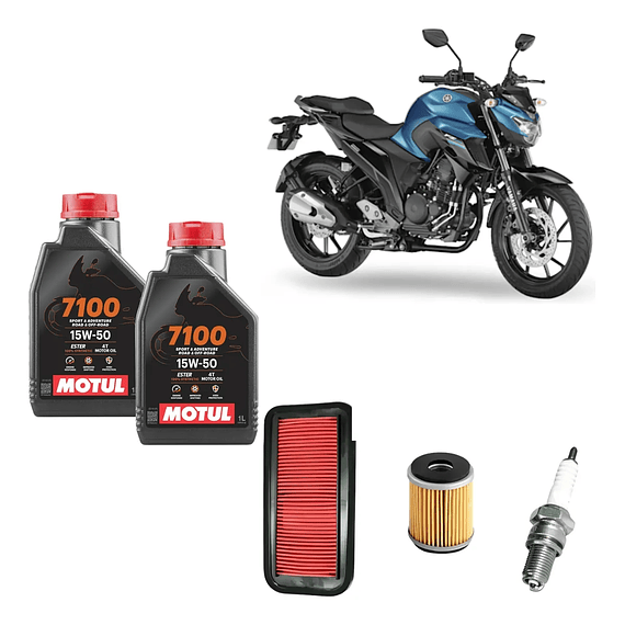 Kit Mantención Sintético 10w50 Motul Fz25 + Filtros + Bujia