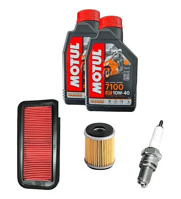Kit Mantención Motul7100 10w40 Yamaha Fz250 + Filtros +bujia