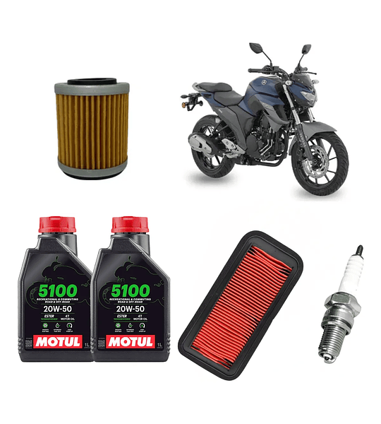 Kit Mantencion Motul5100 20w50 Yamaha Fz250 + Filtros + bujia