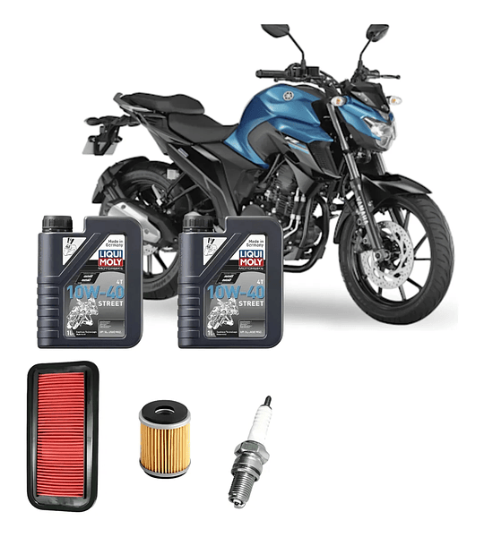 Kit Mantención Liqui Moly Sintetico Fz25 + Filtros + Bujia