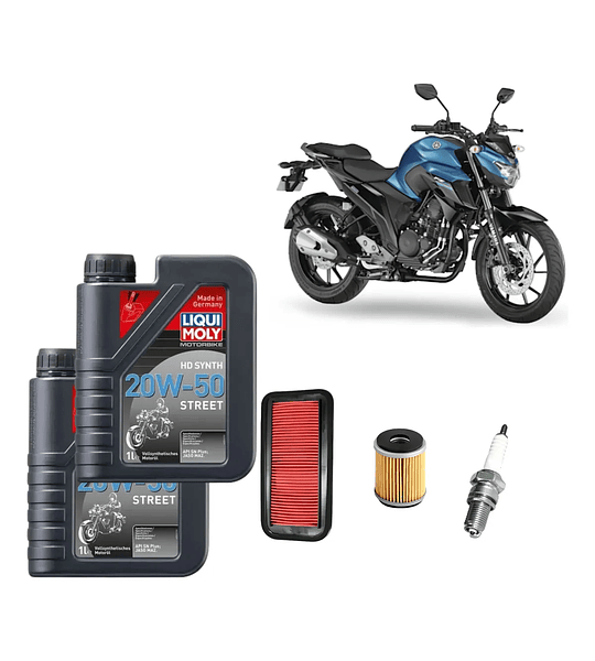 Kit Mantención Sintético 20w50 Fz25 + Filtros + Bujia