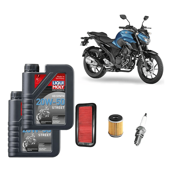 Kit Mantención Sintético 20w50 Fz25 + Filtros + Bujia
