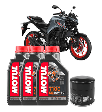 Kit De Mantención 10w50 Sintético Motul 3l Mt03 + Filtro