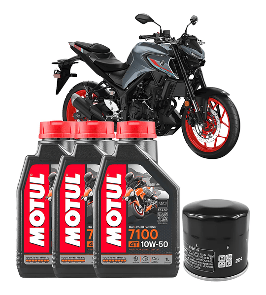 Kit De Mantención 10w50 Sintético Motul 3l Mt03 + Filtro