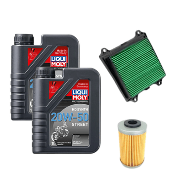 KIT MANTENCION LIQUI MOLY DOMINAR 400/ PULSAR NS200 + FILTROS