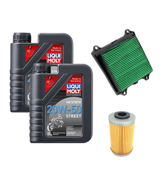 KIT MANTENCION LIQUI MOLY DOMINAR 400/ PULSAR NS200 + FILTROS