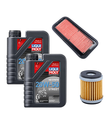 Kit Mantención Yamaha FZ 25 – Full Sintético Liqui Moly + FILTROS
