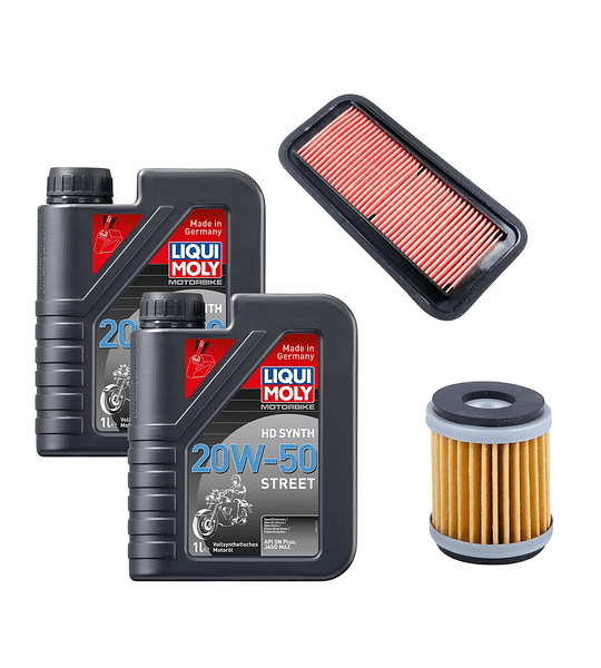 Kit Mantención Yamaha FZ 25 – Full Sintético Liqui Moly + FILTROS