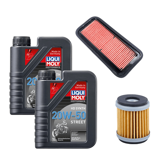 Kit Mantención Yamaha FZ 25 – Full Sintético Liqui Moly + FILTROS