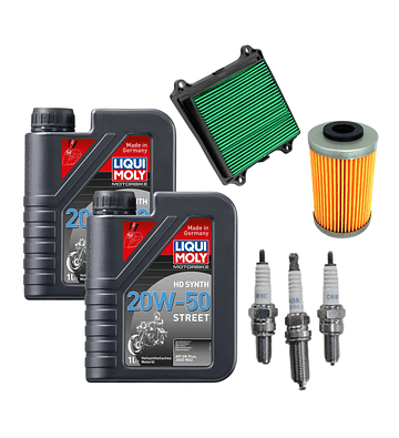Kit Mantención Pulsar 200 – Full Sintético + Filtros + Bujías