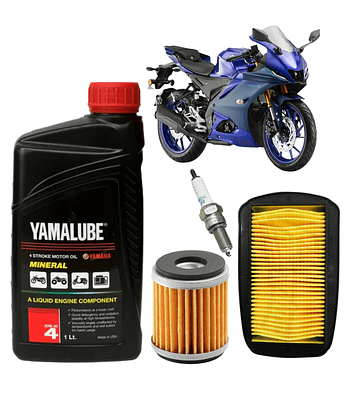 KIT MANTENCIÓN YAMAHA R15 V2 1L ACEITE + FILTROS + BUJÍA