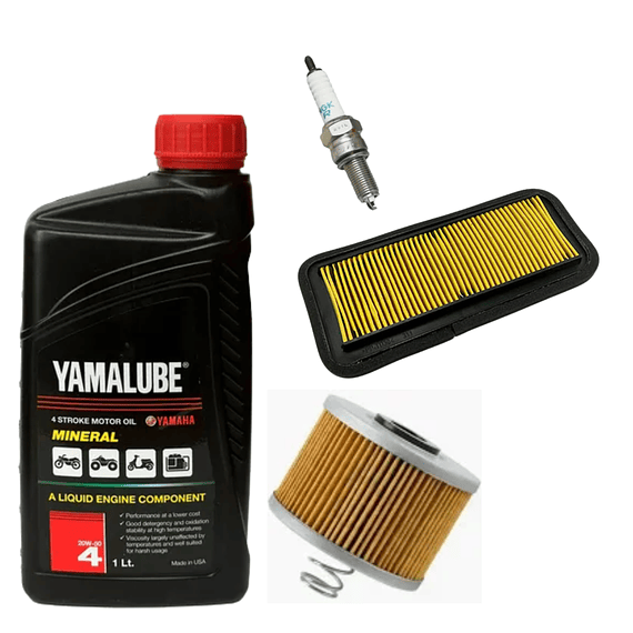 Kit De Mantención Yamalube 20w50 Mineral Fz  + Filtros + Bujia