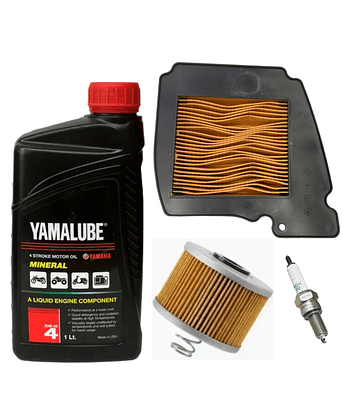 Kit De Mantención Yamalube 20w50 Mineral Fz Carburada + Filtros + Bujia