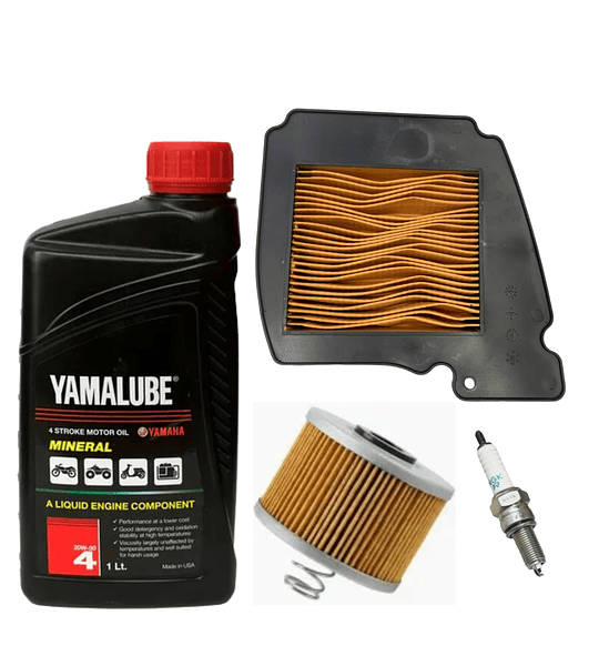 Kit De Mantención Yamalube 20w50 Mineral Fz Carburada + Filtros + Bujia