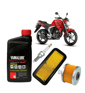 Kit Mantención Yamalube 20W-50 Mineral Yamaha FZN150 + Filtros + Bujía