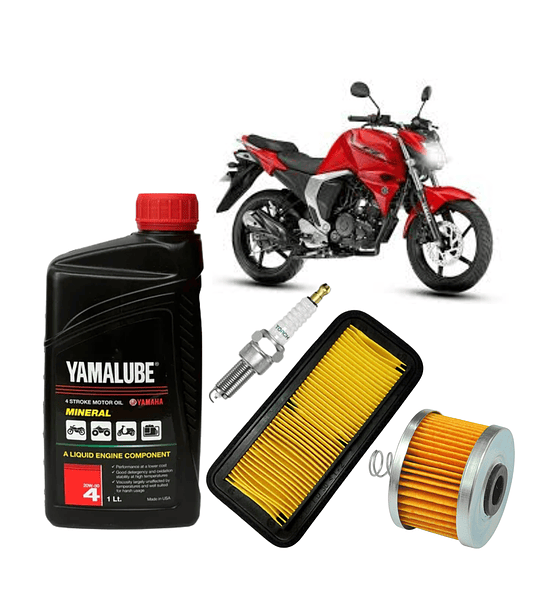 Kit Mantención Yamalube 20W-50 Mineral Yamaha FZN150 + Filtros + Bujía