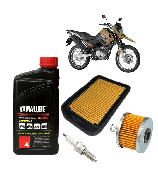 Kit de Mantención Yamalube Mineral 20W-50 para Yamaha XTZ 150 + Filtros + Bujía