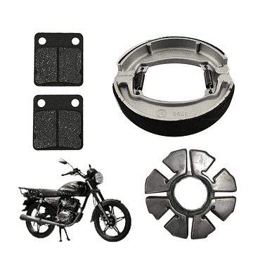 KIT DE FRENO MOTO SBR 150 PASTILLA + BALATA + DAMPER