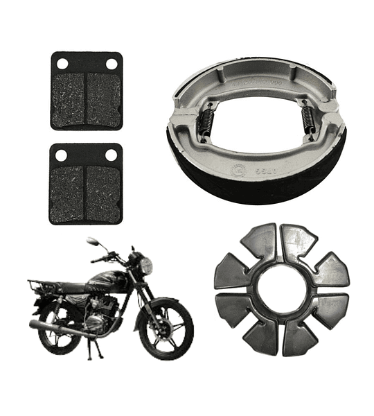 KIT DE FRENO MOTO SBR 150 PASTILLA + BALATA + DAMPER