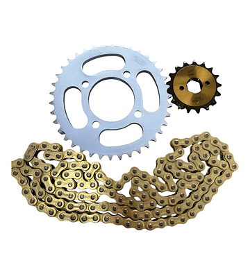 Kit De Transmicion Para Moto Sbr 150cc Bera Marca Mozuki Dorado Oscuro