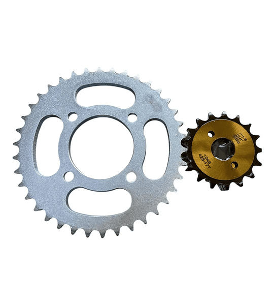 Kit De Transmicion Para Moto Sbr 150cc Bera Marca Mozuki Dorado Oscuro