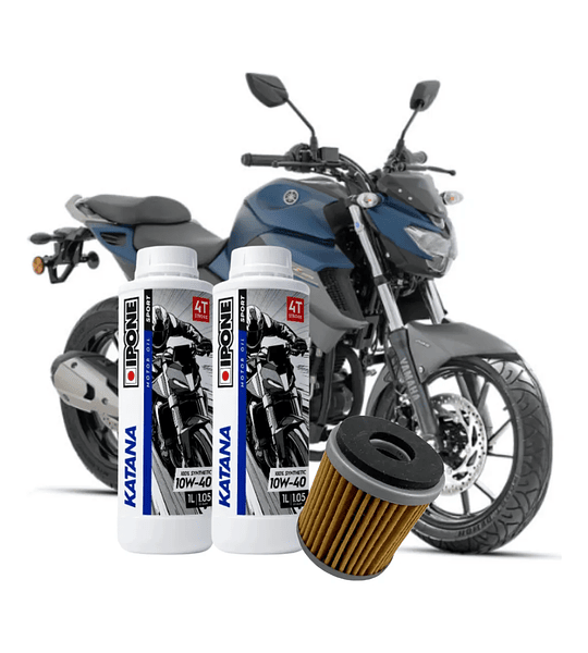 Kit Mantencion Ipone 10w40 Full Sintetico Para Yamaha Fz25