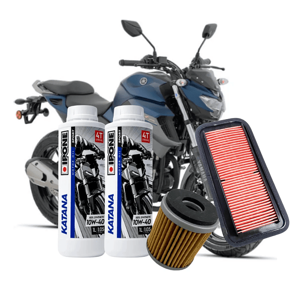 Kit Mantención Ipone 10W-40 Full Sintético para Yamaha FZ25 + Filtros