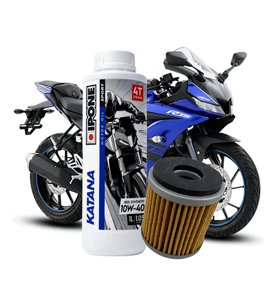 Kit De Mantencion Ipone 10w40 Full Sintetico Para Yamaha R15
