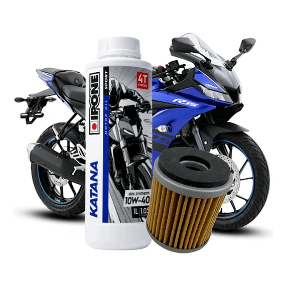Kit De Mantencion Ipone 10w40 Full Sintetico Para Yamaha R15