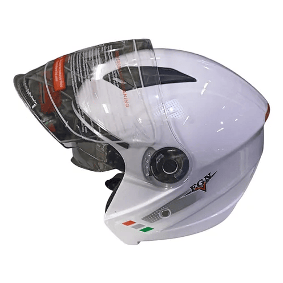 Casco Abierto Fgn Con Lente Negro Y Visera Para Motociclista