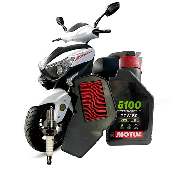 Kit Mantencion Scooter Matrix 150 motul 5100 20w50