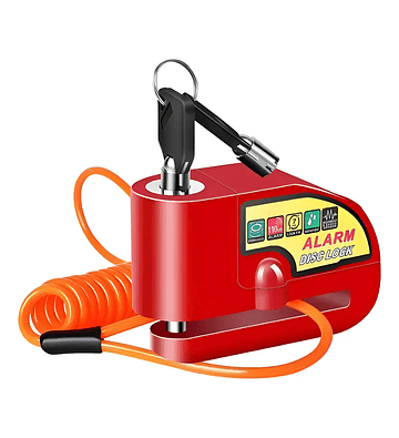 Candado Con Alarma Freno Disco Moto + Piola Recordatoria