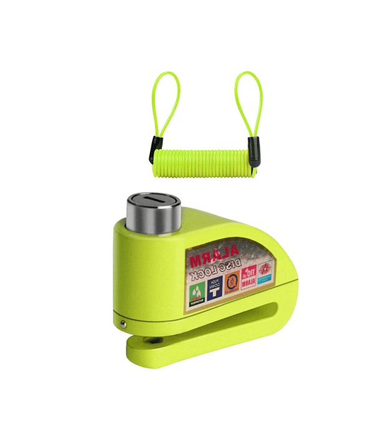Candado Con Alarma Freno Disco Moto + Piola Recordatoria
