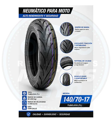 NEUMATICO 140/70/17 YANKO