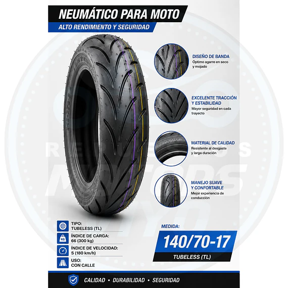 NEUMATICO 140/70/17 YANKO