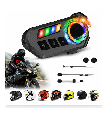 Intercomunicador Bluetooth Para Casco De Moto Con Micrófono Y Auriculares