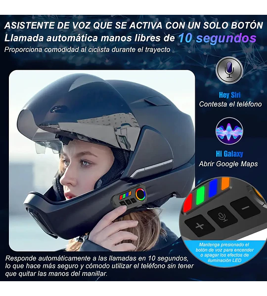 Intercomunicador Bluetooth Para Casco De Moto Con Micrófono Y Auriculares