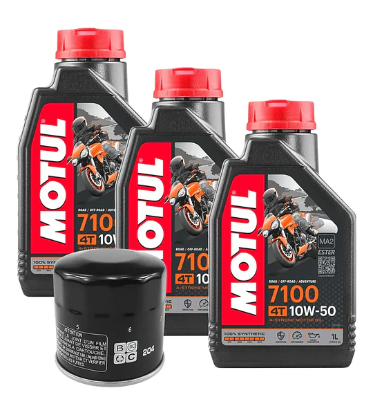 Kit De Mantención 10w50 Sintético Motul 3l Mt03 + Filtro
