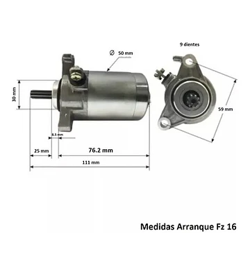 Motor Arranque Partida Yamaha Fzn, Fz 2.0 (2010-2022)