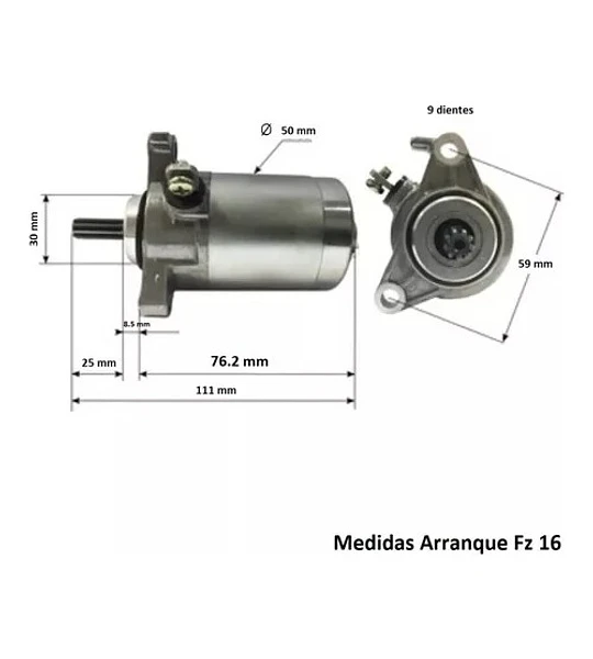 Motor Arranque Partida Yamaha Fzn, Fz 2.0 (2010-2022)