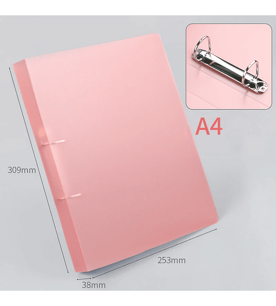 Portable 2-Hole D-Type Folder A4 Plastic Storage Folder Loose-Leaf Storage Box File Bag Student File File Storage Box