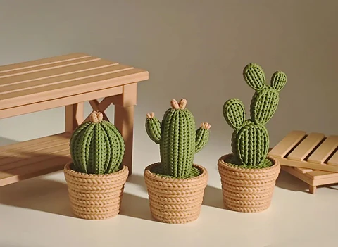 Set Cactus Tejidos (3 unidades)